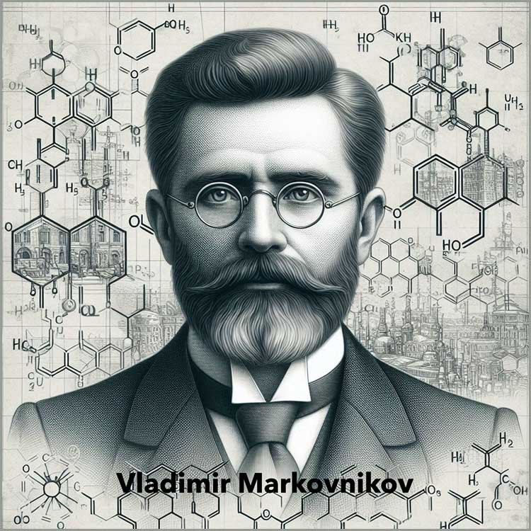 Portrait of the Russian chemist Vladimir Markovnikov